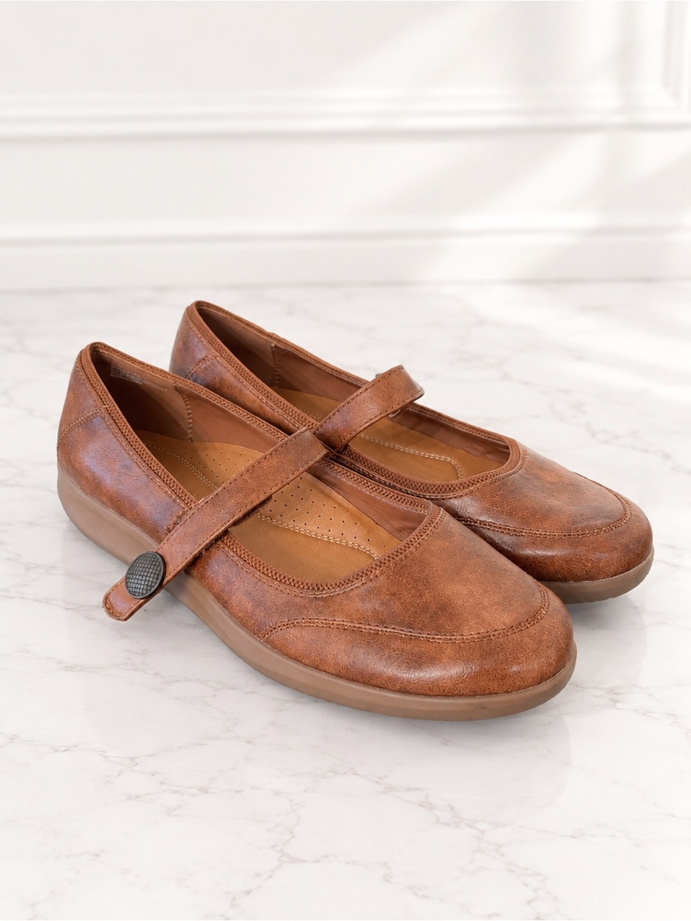 Baretraps Joesie Brown Mary Jane Flats Comfort Shoes Womens 11M